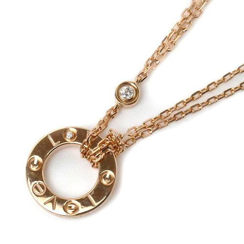 CARTIER LOVE CIRCLE 18K ROSE GOLD NECKLACE