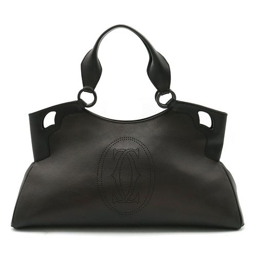 CARTIER MARCELLO EMBOSSED LEATHER TOTE BAG