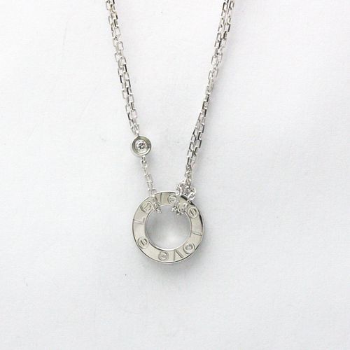 CARTIER LOVE CIRCLE 18K WHITE GOLD NECKLACE