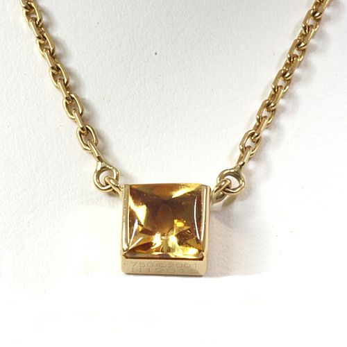 CARTIER TANK CITRINE 18K YELLOW GOLD NECKLACE