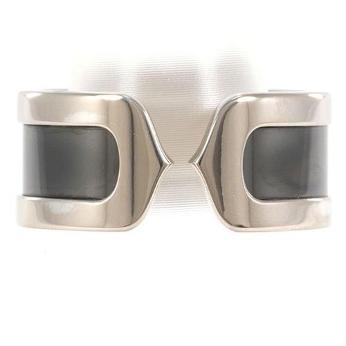 CARTIER C2 18K WHITE GOLD LACQUER RING