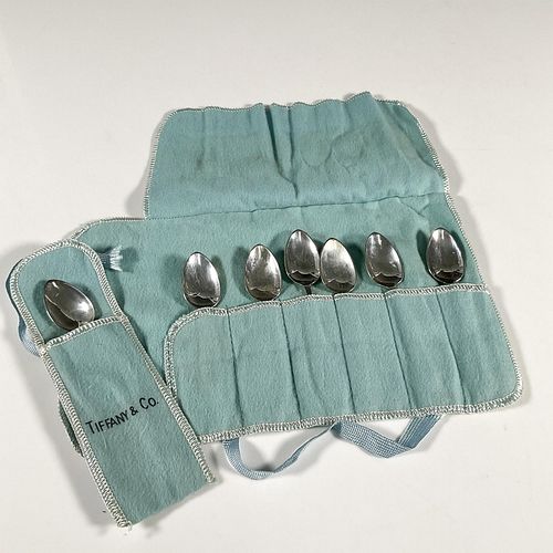 7pc Tiffany And Co. Sterling Silver Demitasse Spoons
