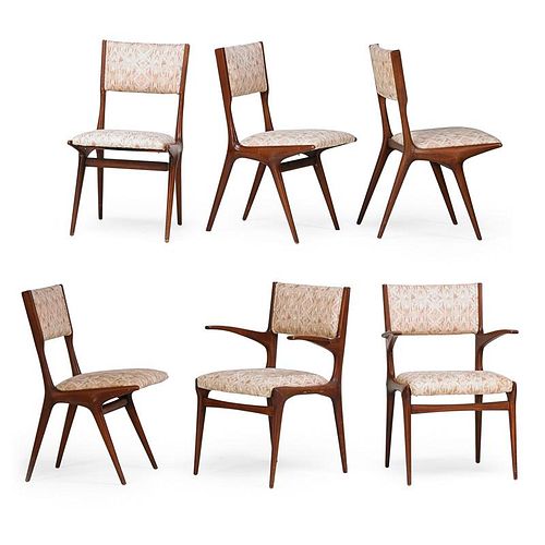 CARLO DE CARLI Six dining chairs