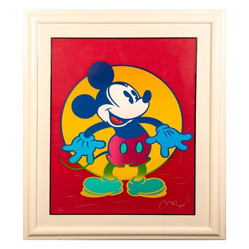 Peter Max (American, b. 1937) Color Serigraph on Paper, Mickey Mouse, Signed