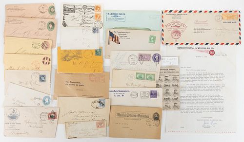UNITED STATES POSTAL COVERS AND POSTAL CARDS, LOT OF 20