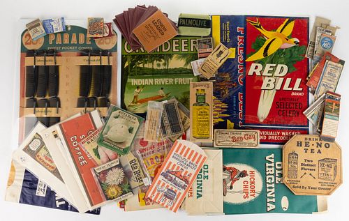 ASSORTED ADVERTISING AND COUNTRY STORE ARTICLES, UNCOUNTED LOT