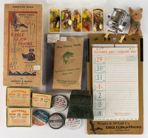 ANTIQUE / VINTAGE FISHING ACCOUTREMENTS, UNCOUNTED LOT