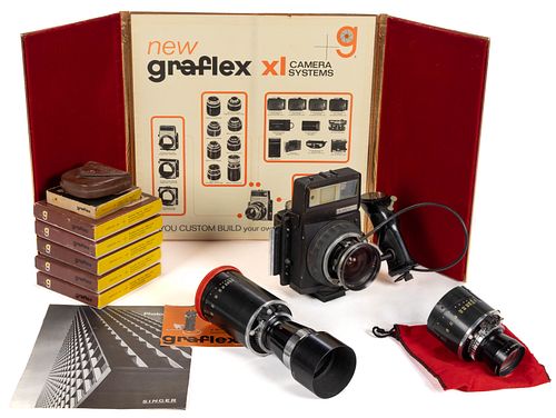 VINTAGE GRAFLEX XL SYSTEMS CAMERA, ADVERTISING, AND ACCESSORIES