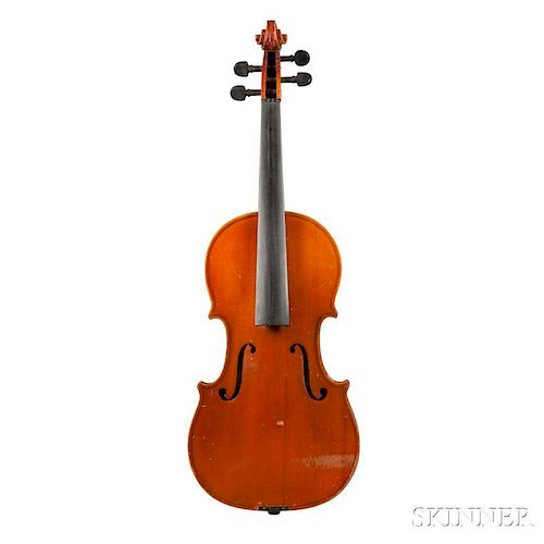 German Violin, labeled Josef Bitterer, Geigenbaumeister/Mittenwald/Made in Germany, length of back 361 mm.