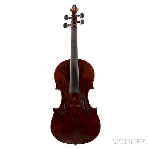 Composite Violin, labeled RECONSTRUCTED By A. W. MAY'S VIOLIN SHOP/MUSICAL INSTRUMENT HOUSE/706 N. SAGINAW STREET/FLINT, MICH