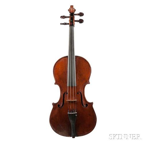 German Violin, Carl August Fritzsche, Dresden, 1820, bearing the maker's manuscript label, length of back 357 mm.