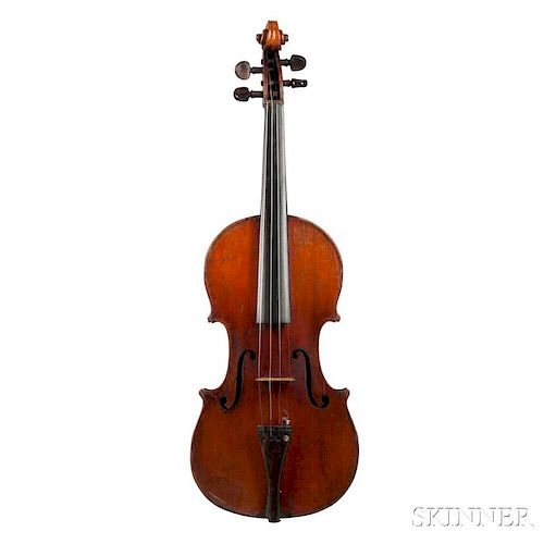 German Violin, unlabeled, length of back 357 mm.