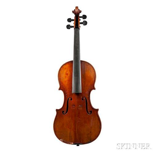 German Violin, Karl Herrmann, Markneukirchen, c. 1920, branded internally Reproduzzione/Gagliano/Fecit/Andreas Morelli, label