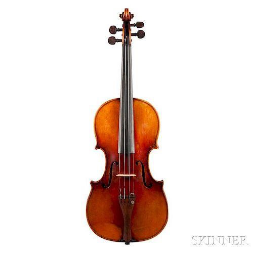 Violin, labeled Pierre Hel Luthier du/Conservatoire à/Lille en l'an 1918, branded at lower ribs P HEL, length of back 360 mm