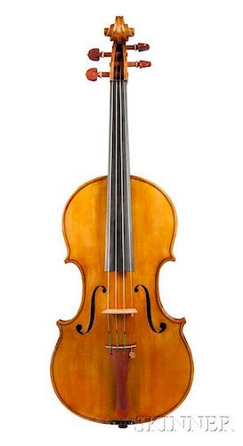 Violin, labeled Giuseppe Pedrazzini/Cremonese/fece in Milano l'Anno 1950, inscribed on the label, branded internally, length 