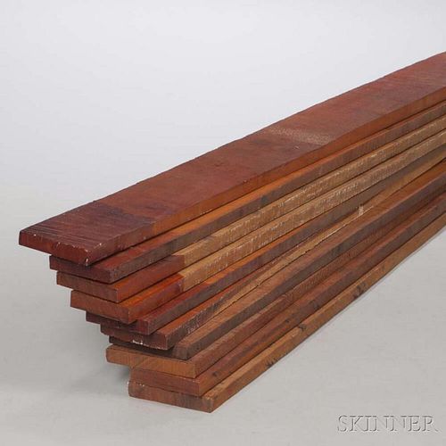Ten Pernambuco Boards, of varying dimensions, approximate lg. 40 in., weight 20 lbs.Provenance: The estate of Randy L. Steenb