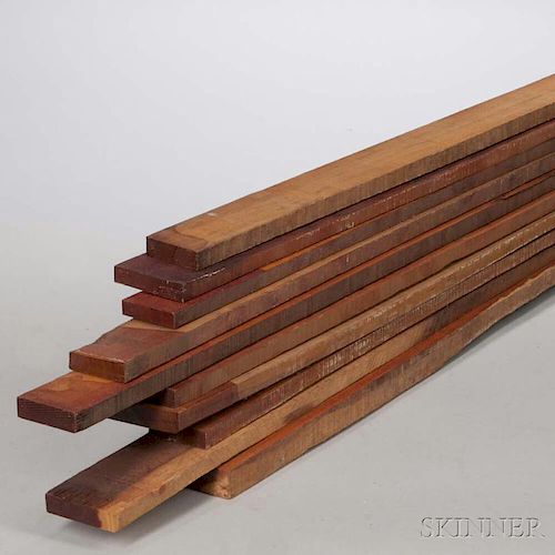 Ten Pernambuco Boards, of varying dimensions, approximate lg. 38 in., weight 20.2 lbs.Provenance: The estate of Randy L. Stee