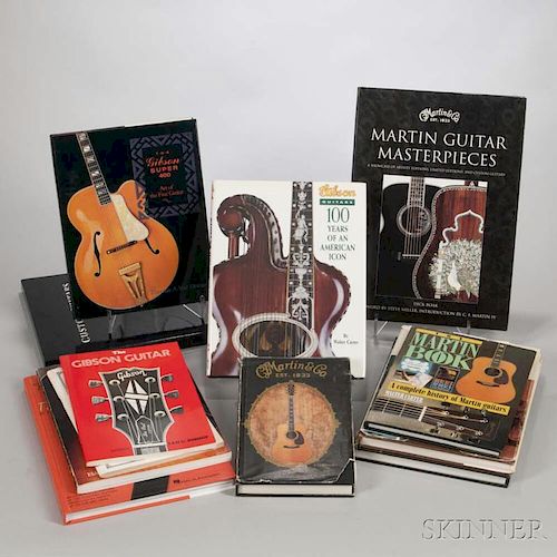 Large Group of Guitar Books, including: Martin Guitars, The Gibson Super 400, The Tube Amp Book, and others.