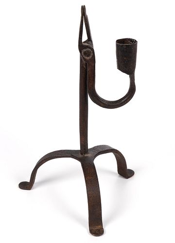 WROUGHT-IRON TABLE-TOP COMBINATION RUSHLIGHT