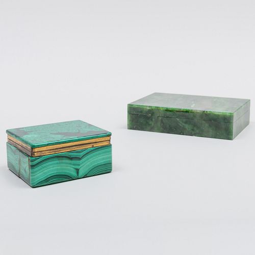 Two Hardstone Table Boxes