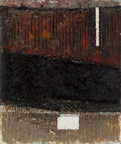 Enrico Donati, (Italian, 1909-2008), White Line and Rectangle (Moonscape Series), 1954