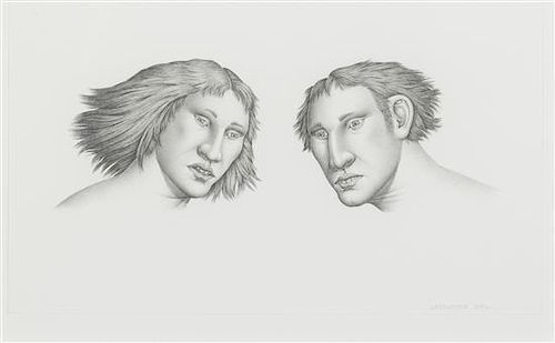 Robert Lostutter, (American, b. 1939), Untitled (Head of Man and Women) and Untitled (Head of Man and Women), 1996