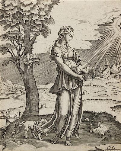 * Agostino Veneziano, (Italian, c.1490-1540), The Cumaean Sibyl, 1516