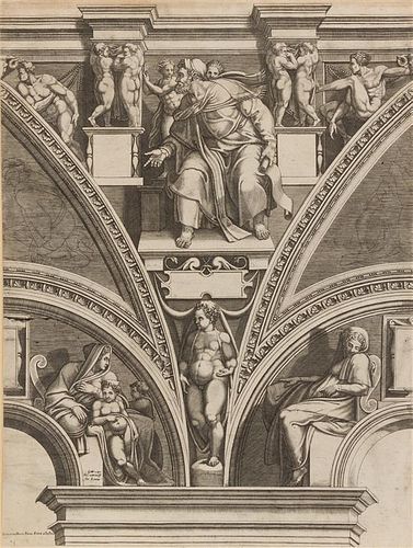 Giorgio Mantovano Ghisi, (Italian, 1520-1582), Prohpets and Sybils, early 1570's (a portfolio of six engravings after Michela