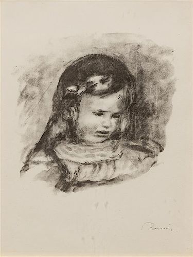 Pierre-Auguste Renoir, (French, 1841-1919), Claude Renoir, la tete baisee (from L'Album des Douze Lithographies Originales), 