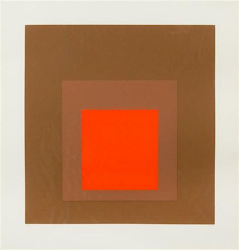 Josef Albers, (American/German, 1888-1976), Untitled (one plate from Hommage au carre), 1964