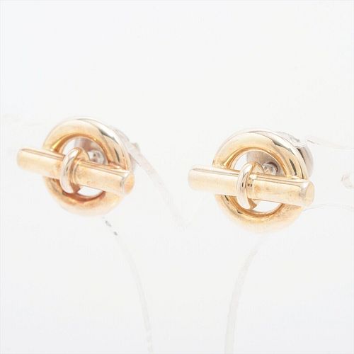 HERMES CHAINE D'ANCRE SILVER 18K GOLD EARRINGS