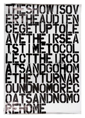 Christopher Wool and Felix Gonzalez-Torres, (20th Century), Untitled (poster), 1993 (a collaborative work by Christopher Wool