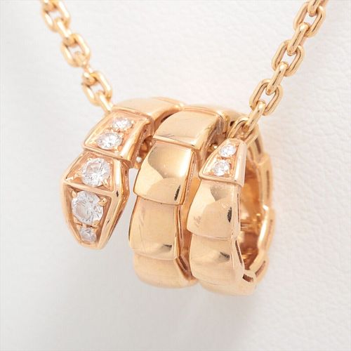 BVLGARI SERPENTI VIPER DIAMOND 18K ROSE GOLD NECKLACE