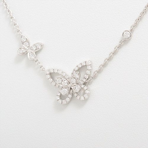 GRAFF BUTTERFLY SILHOUETTE DIAMOND 18K WHITE GOLD NECKLACE