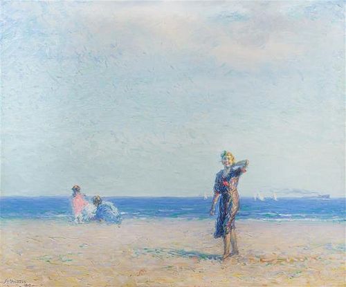 Francesco Spicuzza, (American, 1883-1962), A Day on Bradford Beach, 1915