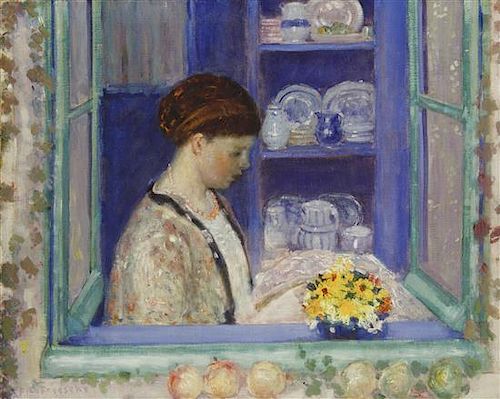 * Frederick Carl Frieseke, (American, 1874 - 1939), Mrs. Frieseke at the Kitchen Window, 1912