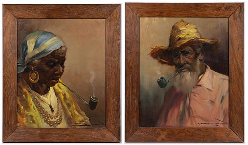 PAIR OF AFRICAN AMERICAN PORTRAITS