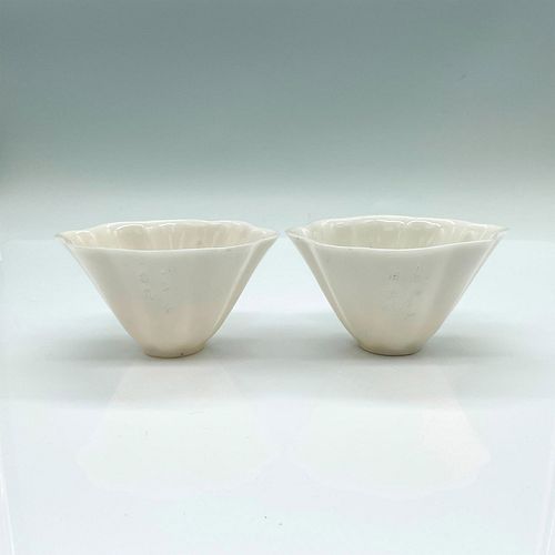 Pair of Antique Chinese Blanc De Chine Libation Cups