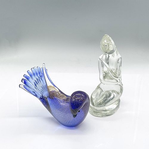 2pc Art Glass Figurines