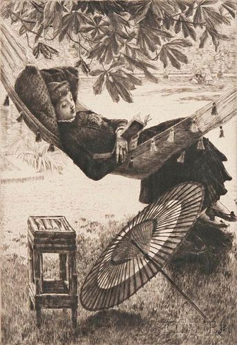 James Jacques Joseph Tissot (French, 1836-1902)      Le hamac