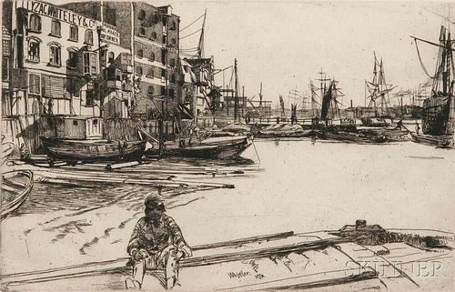 James Abbott McNeill Whistler (American, 1834-1903)      Eagle Wharf