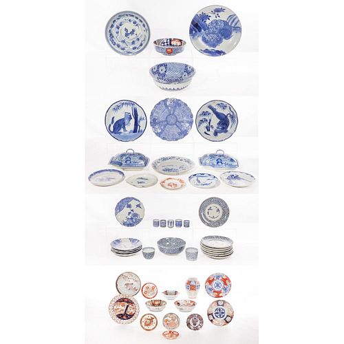 Asian Blue and White and Imari Porcelain Assortment