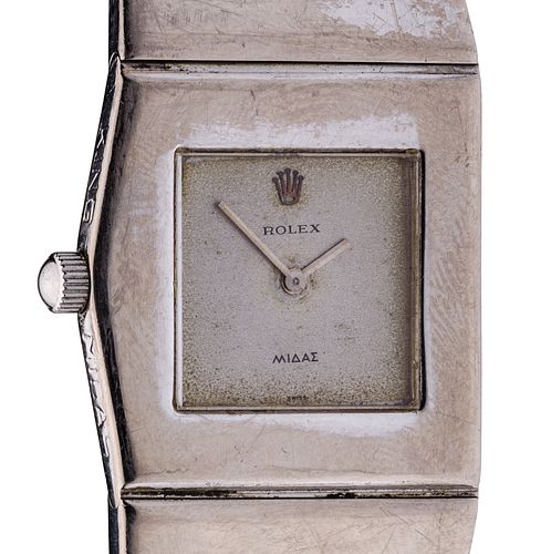 Rolex King Midas 18k White Gold Case and Band Wristwatch