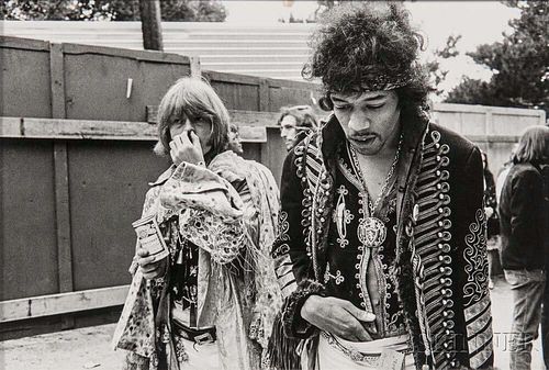 Jim Marshall (American, 1936-2010)      Jimi Hendrix and Brian Jones, Monterey Pop Festival