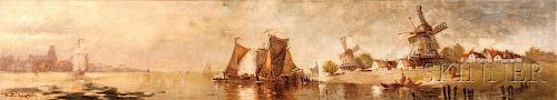 Walter Franklin Lansil (American, 1846-1933)      The Meuse at Dordrecht, Holland
