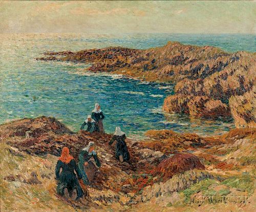 Henry Moret (French, 1856-1913)      La Côte de Trégune  /Harvesting Kelp
