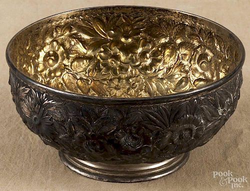 J. E. Caldwell repoussé sterling silver bowl, 3 3/4'' h., 7 5/8''  dia., 6.5 ozt.