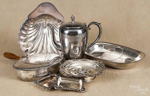 Collection of silver plate.
