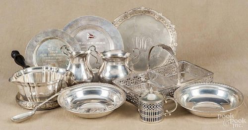 Group of sterling silver tablewares, 37 ozt.