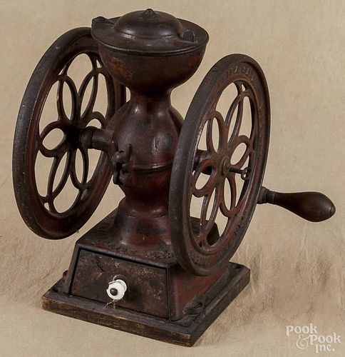 Enterprise painted cast iron coffee mill, 12 1/2'' h.